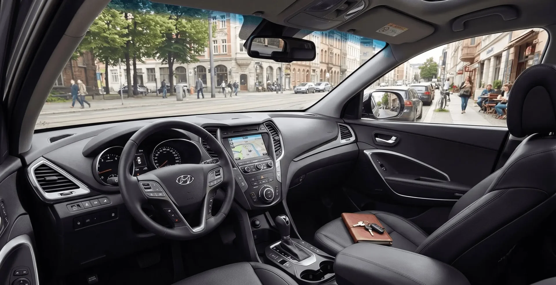 Ein Kia Sorento Baujahr 2017 mit Automatikgetriebe von innen